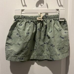Zara Olive Text Print Shorts